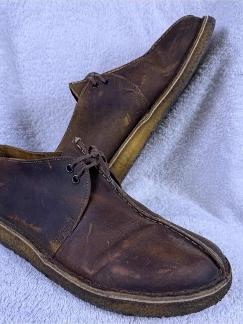 Clarks Originals Desert Trek  Chukka Boots Mens 11 M Beeswax Leather Crepe Sole